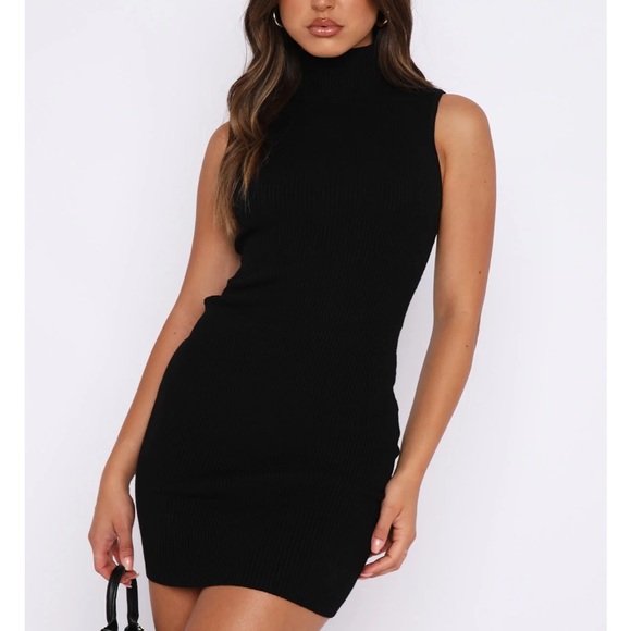 White Fox Good As Ever Knit Mini Dress Black - Picture 4 of 6